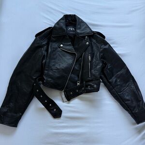 Zara Women's Black Leather Jacket
